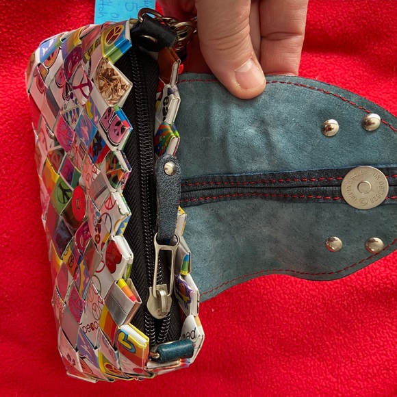 Nahui Ollin Candy Wrapper Peace & Pride Wristlet - Picture 3 of 4